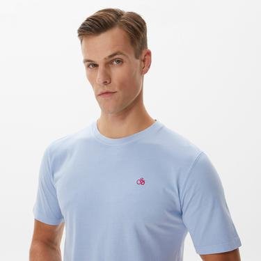  Scotch & Soda Garment Dye Logo Erkek Mavi T-Shirt