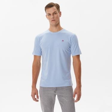  Scotch & Soda Garment Dye Logo Erkek Mavi T-Shirt
