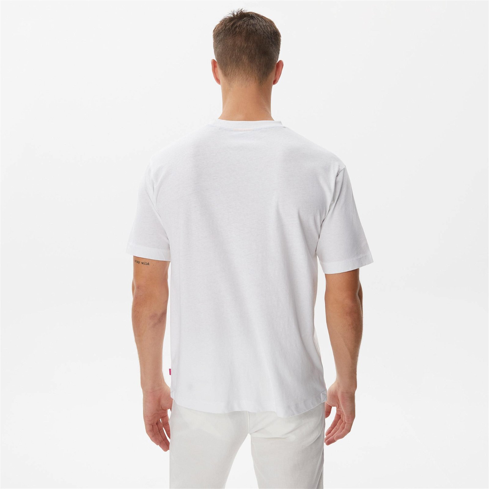 Scotch & Soda Relaxed fit Pocketed Erkek Beyaz T-Shirt