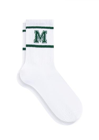  Mavi M Logo Baskılı 3lü Soket Çorap Seti 1912069-71692