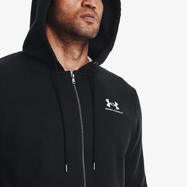  Under Armour Essential Fleece Hood Erkek Siyah Sweatshirt
