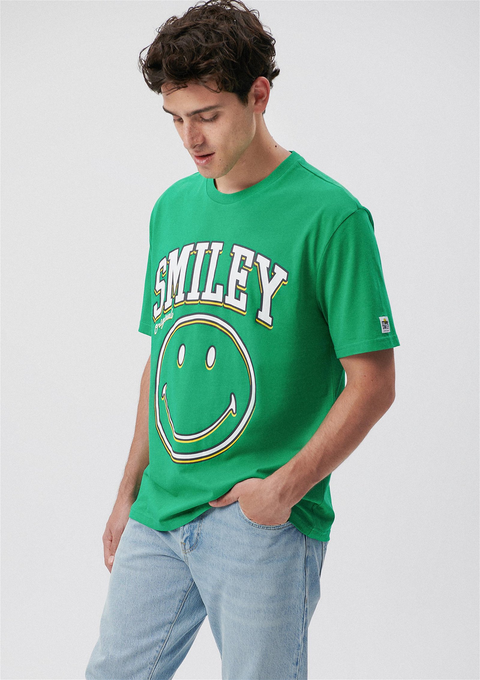 Mavi Mavi X Smiley Originals Yeşil Tişört Loose Fit / Bol Rahat Kesim 0611813-71704