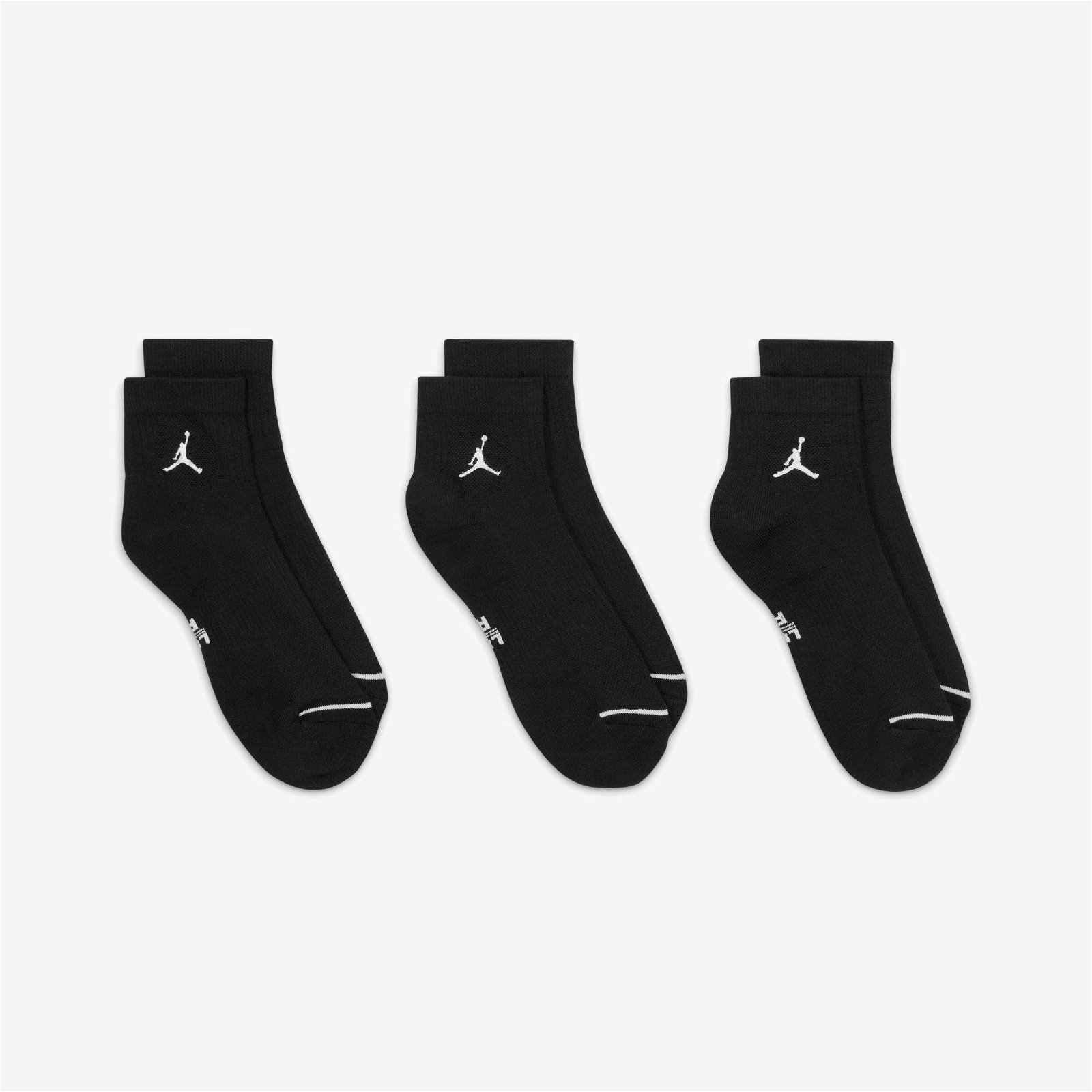 Jordan Ed Cush Poly Ankle 3'lü Unisex Siyah Çorap