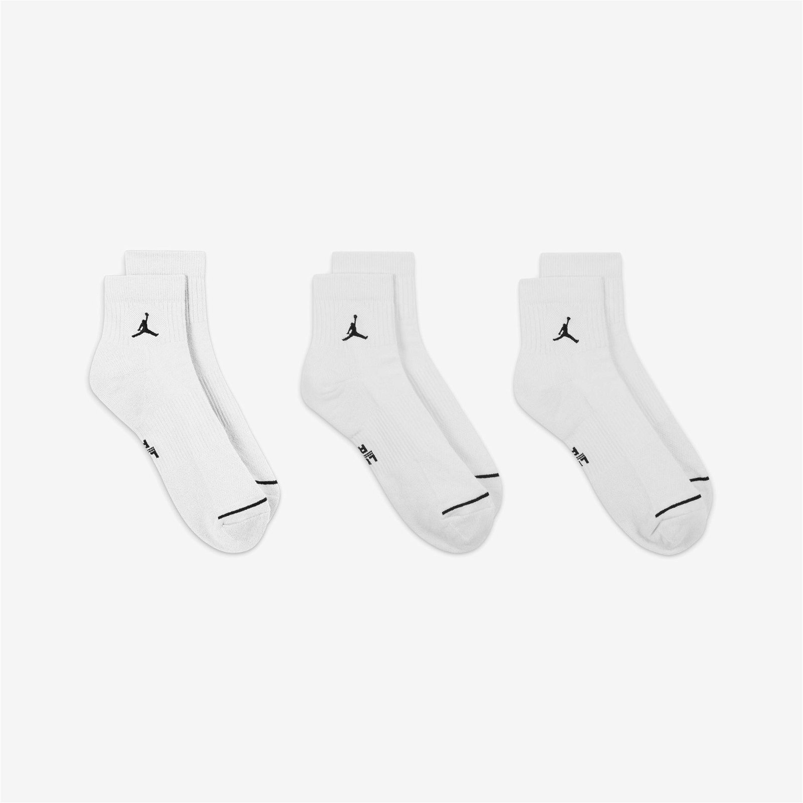 Jordan Everyday Cush Poly Ankle 3'lü Unisex Beyaz Çorap
