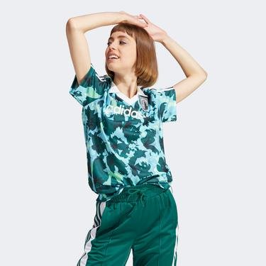  adidas Allover Print Kısa Kollu Jersey Kadın Yeşil T-shirt