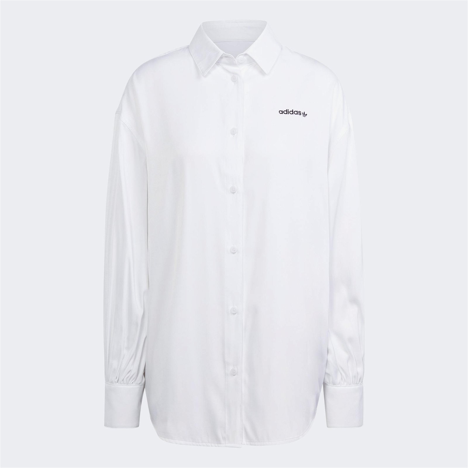 adidas 3-Çizgili Uzun Kollu Kadın Beyaz Gömlek