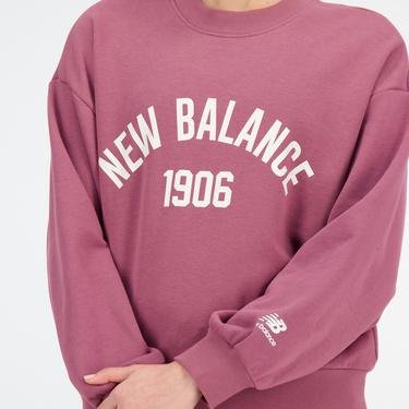  New Balance Essentials Varsity Fleece Crew Unisex Pembe Sweatshirt