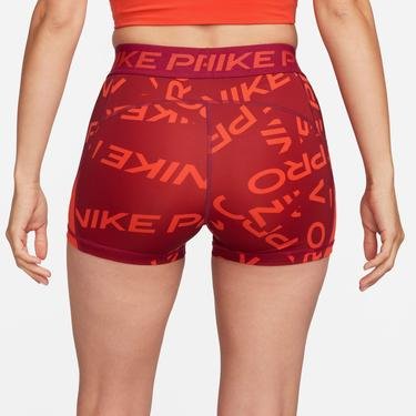 Nike Pro Dri-FIT Mid Rise 7 cm Short Aop Kadın Kırmızı Tayt