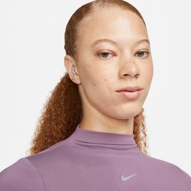  Nike One Luxe Dri-FIT Crop Essential Kadın Mor Uzun Kollu T-Shirt