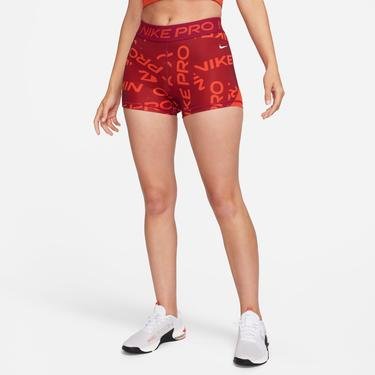  Nike Pro Dri-FIT Mid Rise 7 cm Short Aop Kadın Kırmızı Tayt