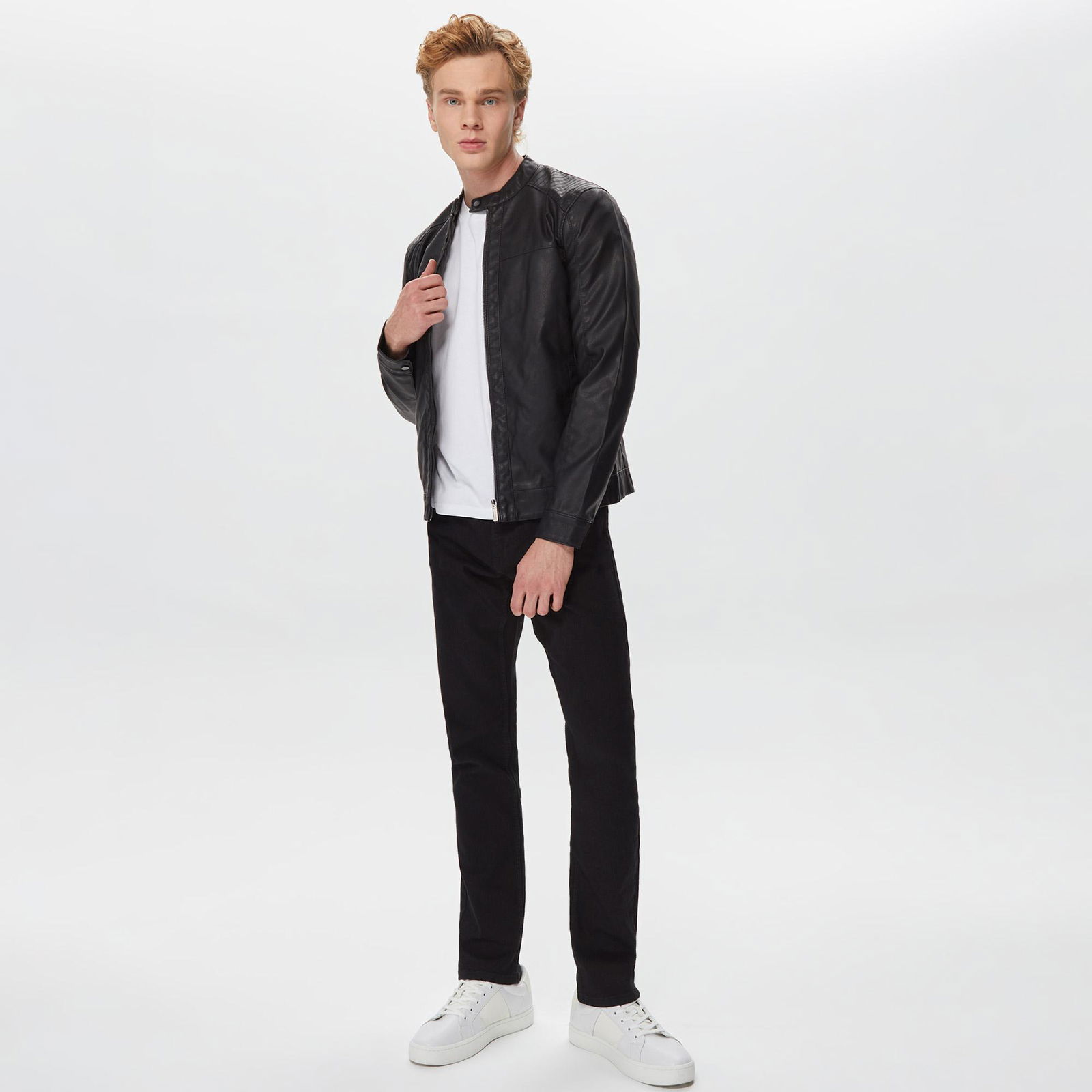 ONLY&SONS Onsmike Pu Racer Erkek Siyah Ceket