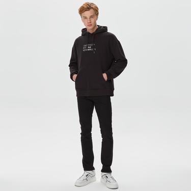  Calvin Klein Mixed Print Stencil Logo Siyah Erkek Sweatshirt