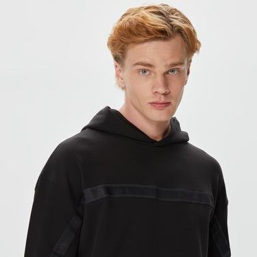  Calvin Klein Logo Tape Interlock Siyah Erkek Sweatshirt