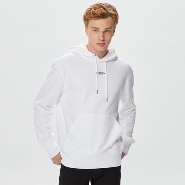  Calvin Klein Canvas Curve Graphic Beyaz Erkek Sweatshirt