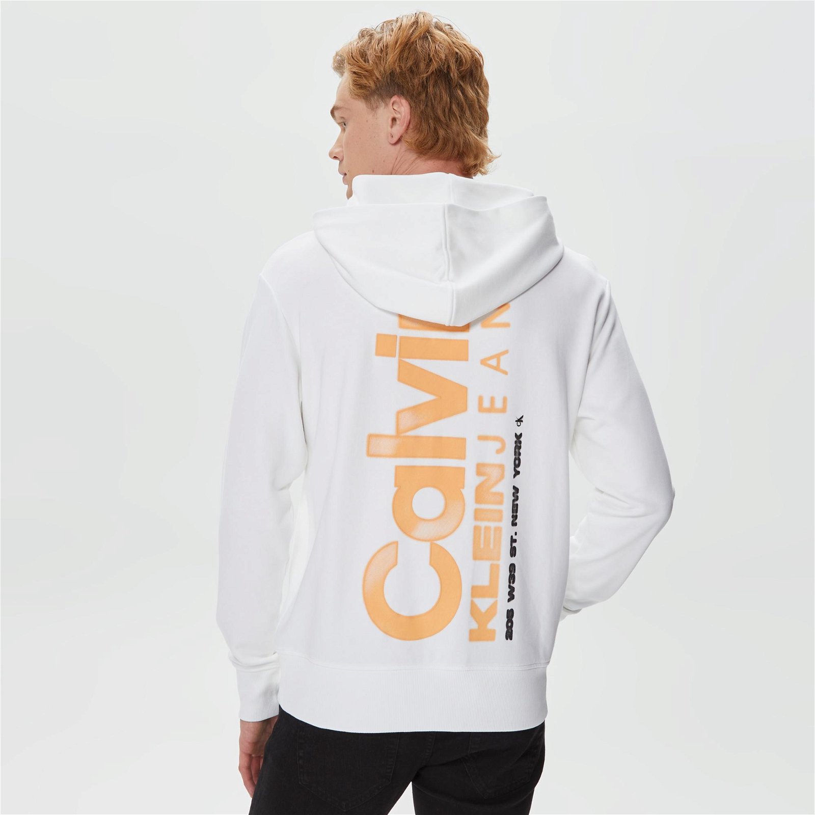 Calvin Klein Bold Color Institutional Beyaz Erkek Sweatshirt
