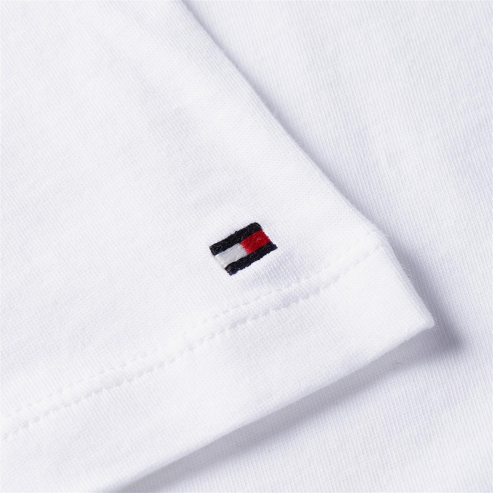 Tommy Hilfiger Regular Corp Logo Crew Neck Kadın Beyaz T-Shirt
