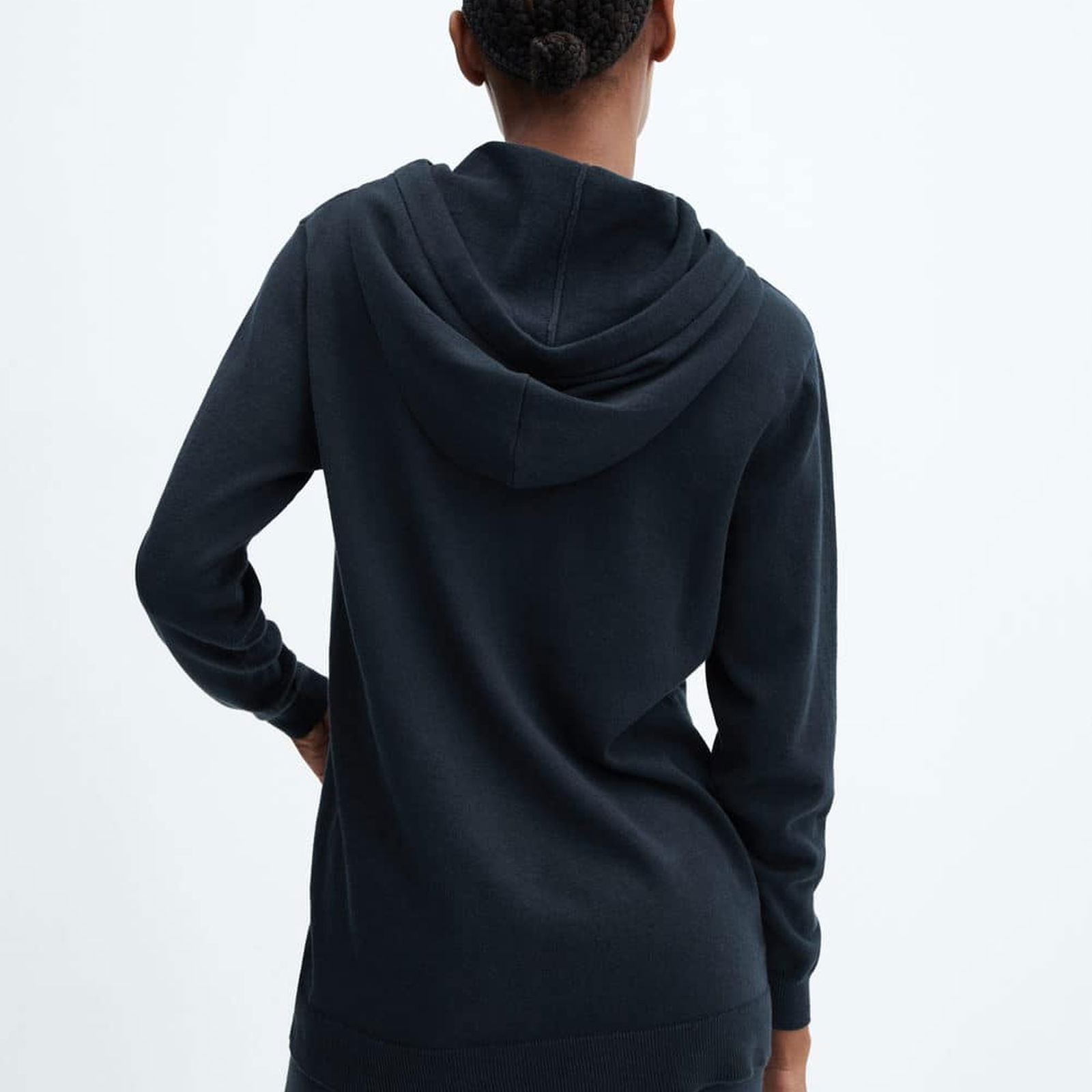 Mango Kadın Pamuk Ve Keten Kapüşonlu Pijama Sweatshirt Lacivert