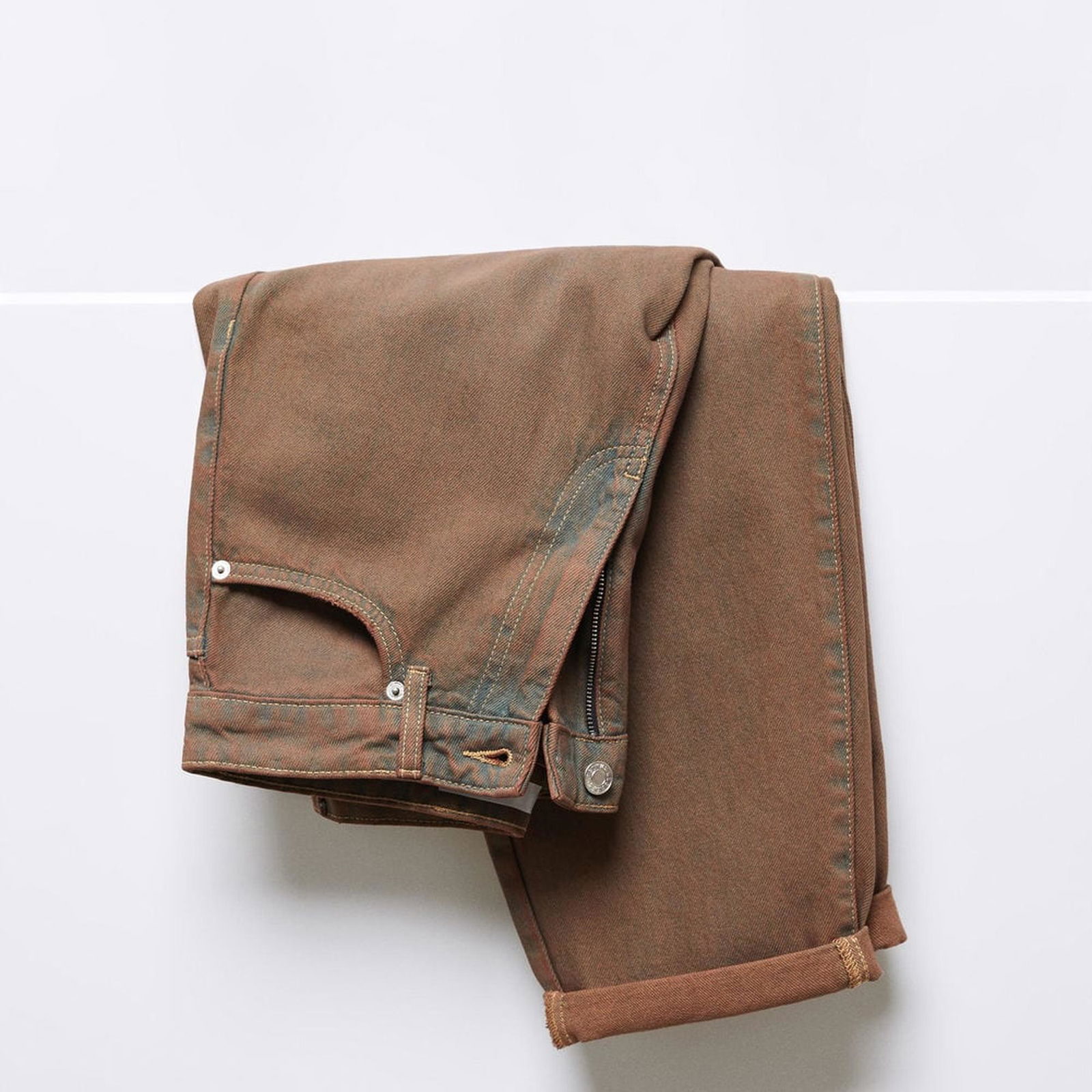 Mango Kadın Yüksek Bel Slouchy Jean Pantolon Kahverengi