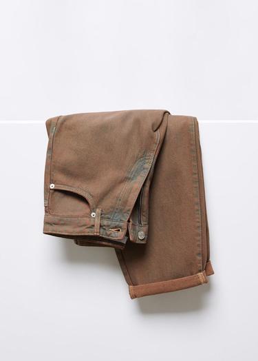  Mango Kadın Yüksek Bel Slouchy Jean Pantolon Kahverengi