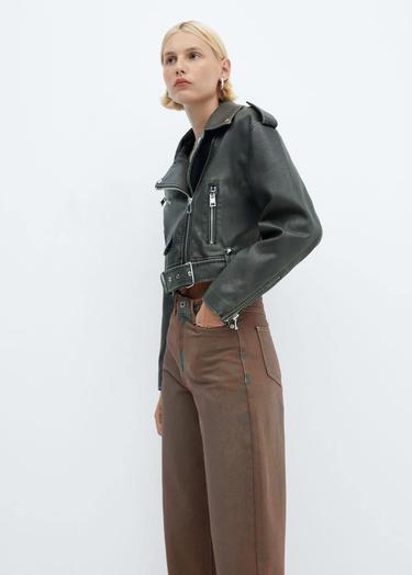  Mango Kadın Yüksek Bel Slouchy Jean Pantolon Kahverengi
