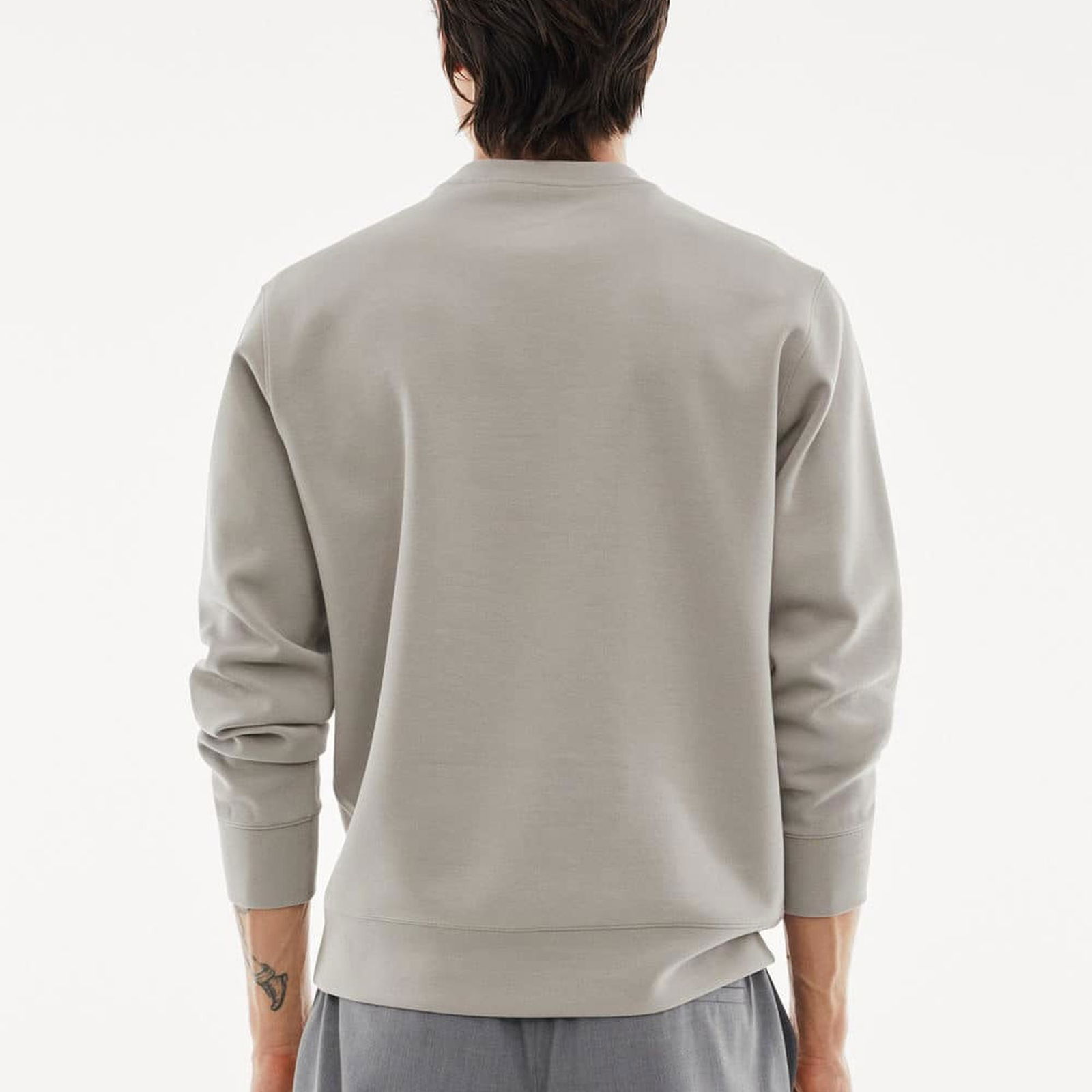 Mango Erkek Nefes Alabilen Geri Dönüştürülmüş Kumaştan Sweatshirt Buz Grisi