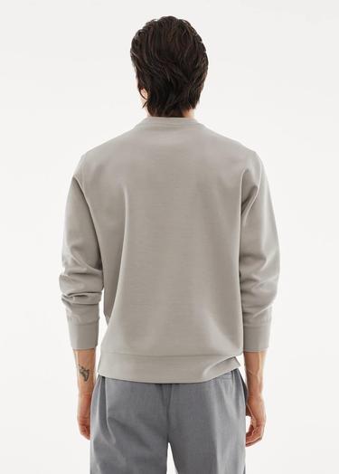  Mango Erkek Nefes Alabilen Geri Dönüştürülmüş Kumaştan Sweatshirt Buz Grisi