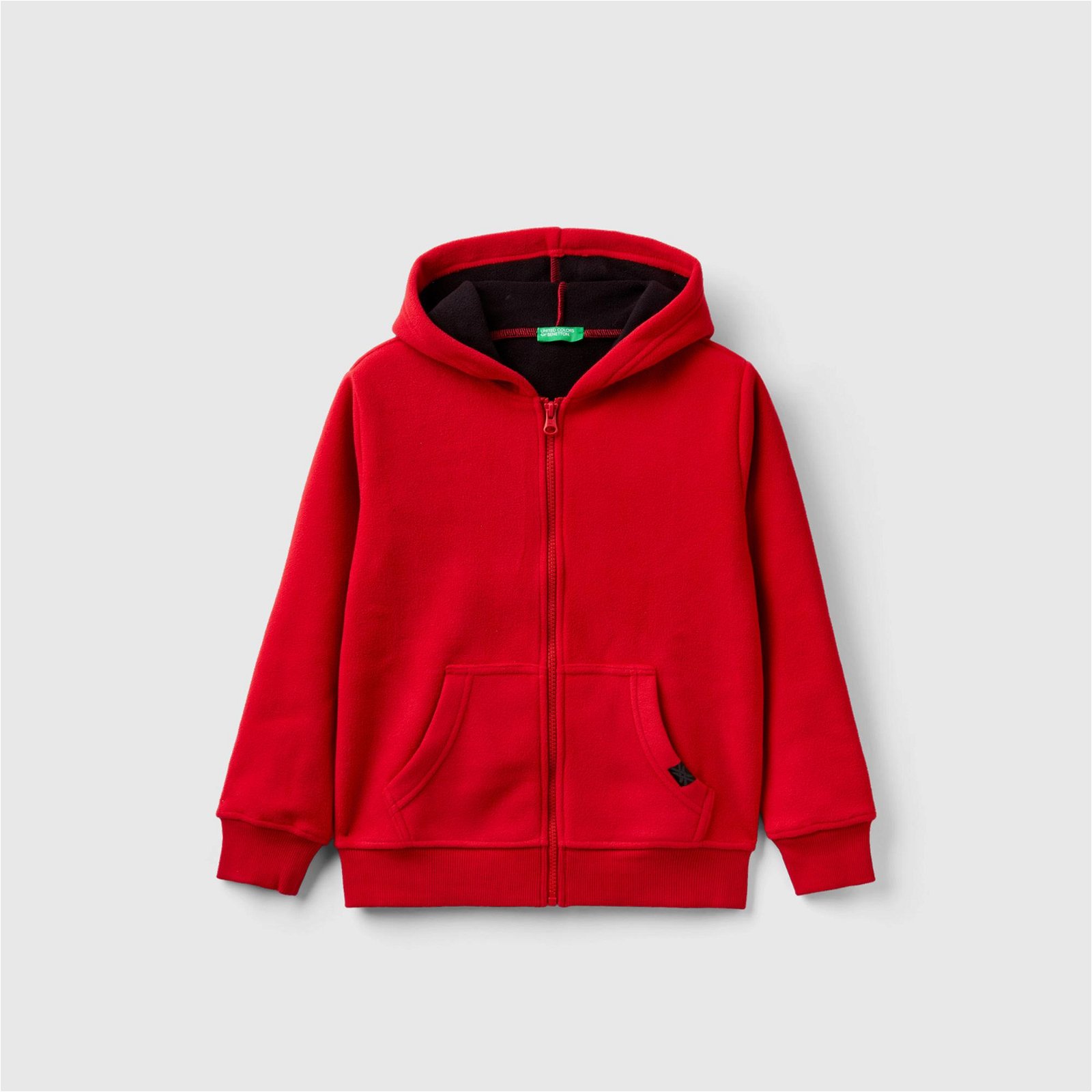 Benetton Etiket Detaylı Çocuk Kırmızı Sweatshirt