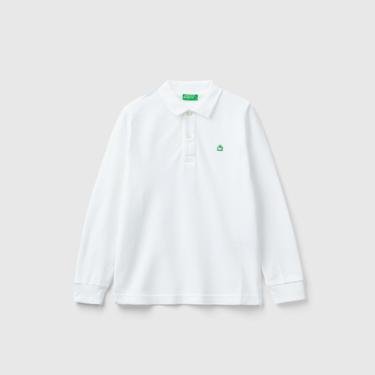  Benetton Logolu Çocuk Beyaz Polo