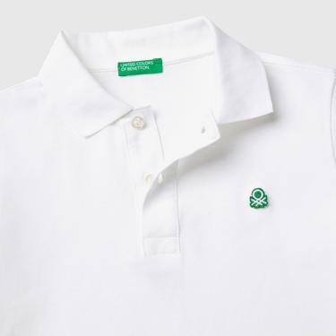  Benetton Logolu Çocuk Beyaz Polo