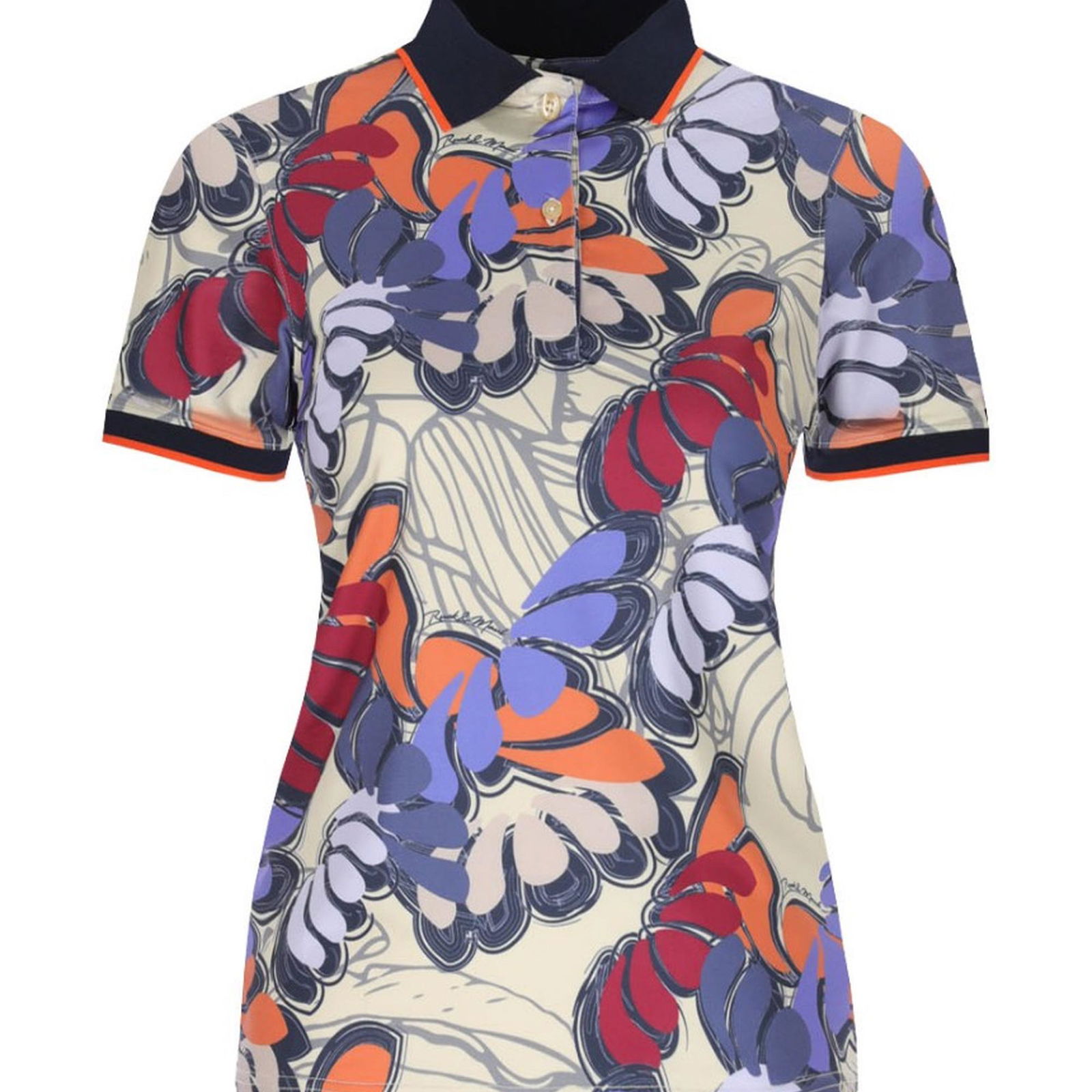 Kadın Polo Tişört 21789 789 - Creme Flower