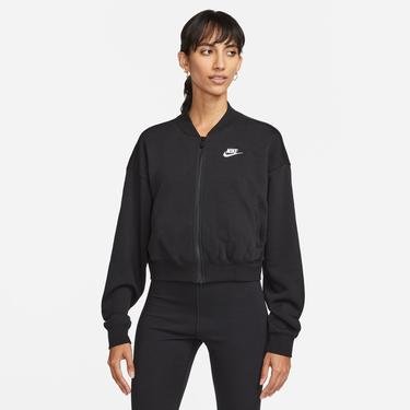  Nike Sportswear Club Fleece Oversize Crop Full Zip Kadın Siyah Sweatshirt