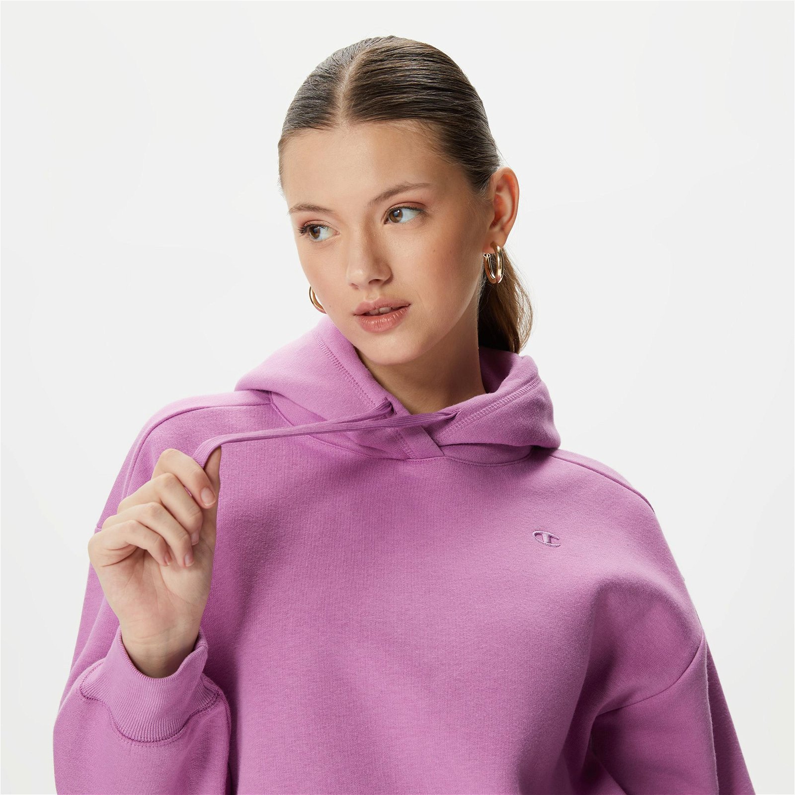 Champion Hooded Kadın Mor Sweatshirt
