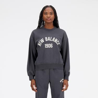  New Balance Essentials Varsity Fleece Crew Unisex Gri Sweatshirt