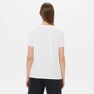  Tommy Hilfiger 985 Regular Mini Corp Logo Crew Neck Kadın Beyaz T-Shirt