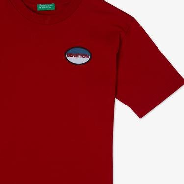 Benetton Yazılı Çocuk Kırmızı T-Shirt