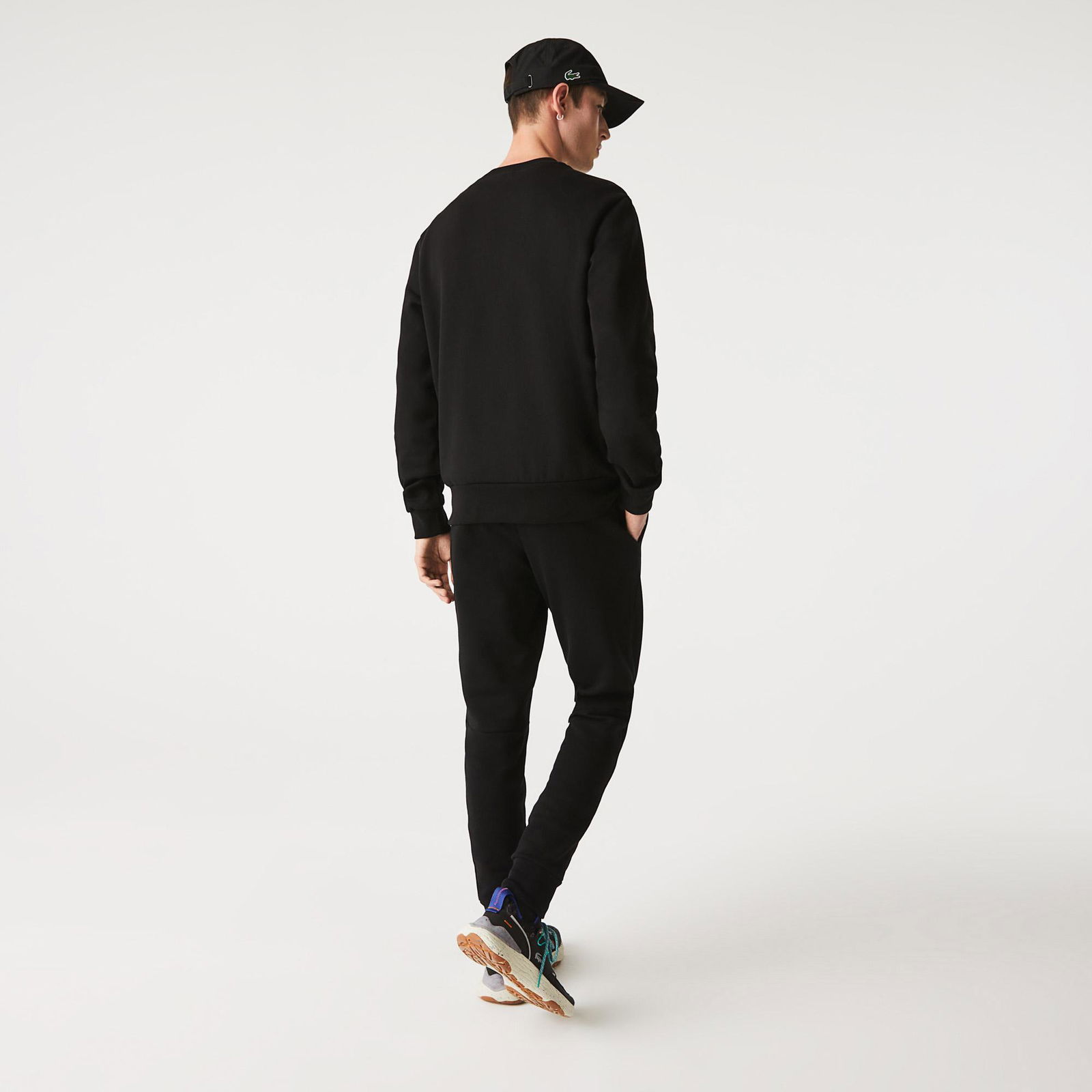 Lacoste Erkek Classic Fit Bisiklet Yaka Siyah Sweatshirt