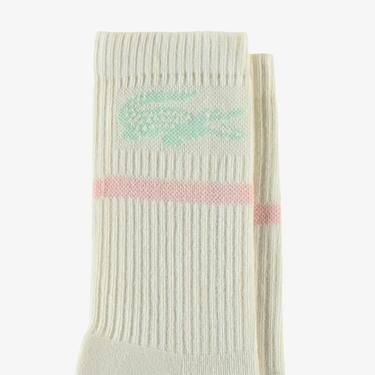  Lacoste Kadın Baskılı Ekru Çorap