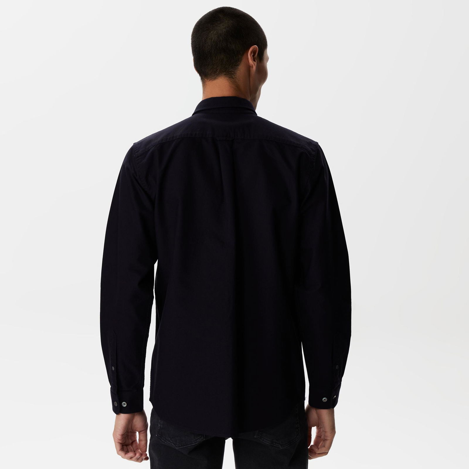 Lacoste Erkek Regular Fit Düğmeli Yaka Organik Pamuk Lacivert Gömlek