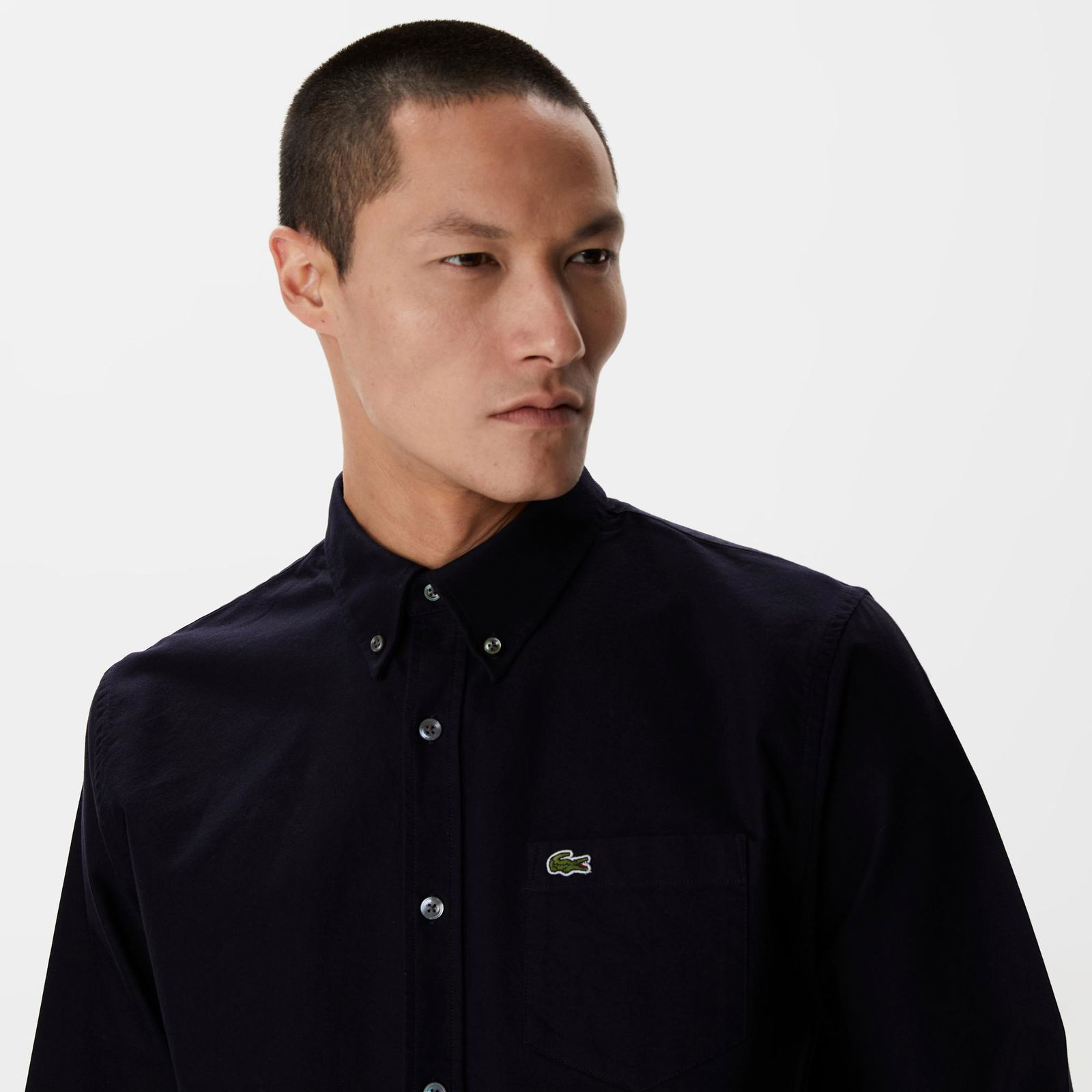 Lacoste Erkek Regular Fit Düğmeli Yaka Organik Pamuk Lacivert Gömlek