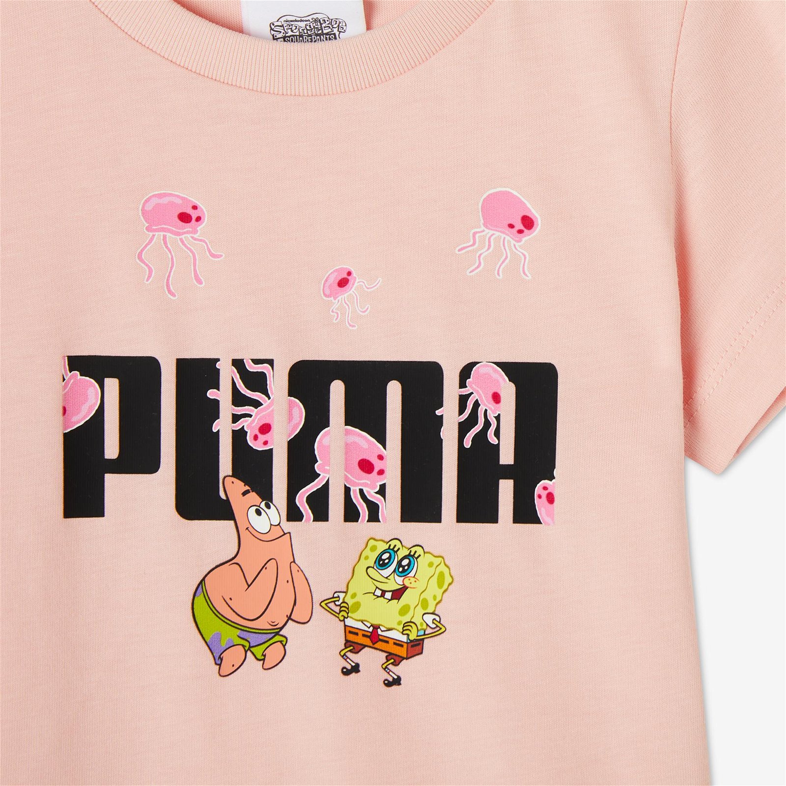 Puma X Spongebob Logo Çocuk Pembe T-Shirt