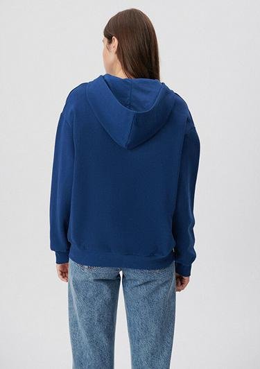  Mavi Fermuarlı Kapüşonlu Lacivert Basic Sweatshirt 1611775-82625