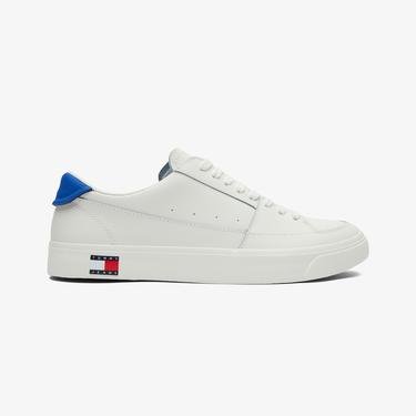  Tommy Jeans Vulcanized Leather Erkek Beyaz Sneaker