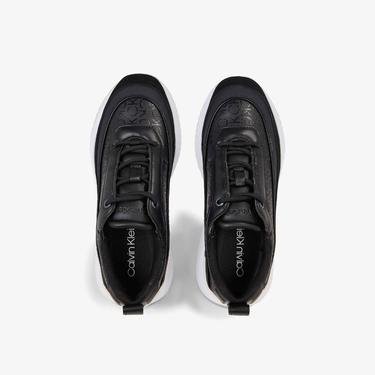 Calvin Klein Intern Wedge Lace UpEpi Mono Kadın Siyah Sneaker