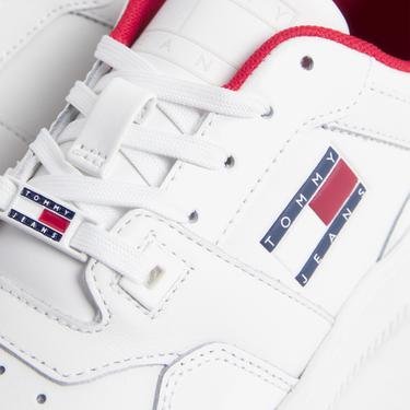  Tommy Jeans Retro Basket Glossy Kadın Beyaz Sneaker