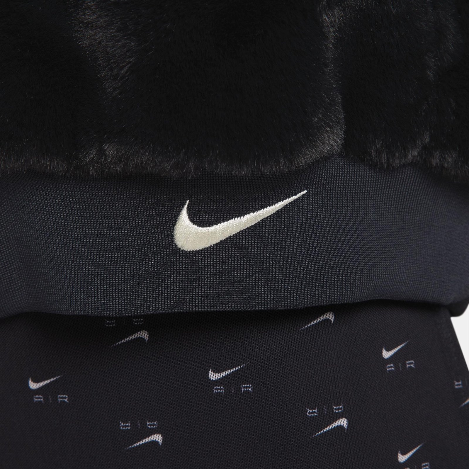 Nike Sportswear Faux Fur Bombeer Kadın Siyah Ceket
