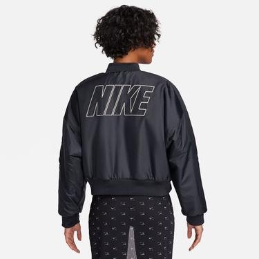  Nike Sportswear Faux Fur Bombeer Kadın Siyah Ceket