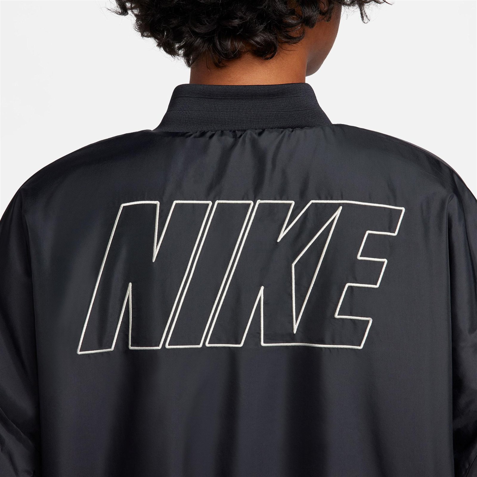 Nike Sportswear Faux Fur Bombeer Kadın Siyah Ceket