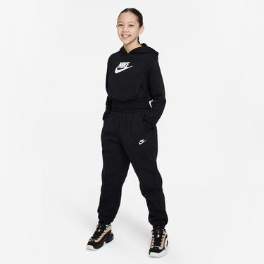  Nike Sportswear Club Fleece Crop Çocuk Siyah Sweatshirt