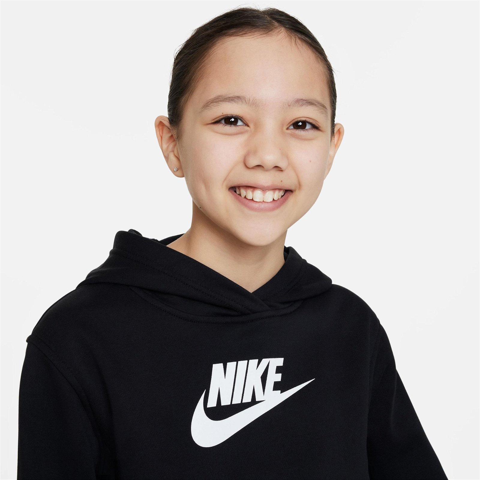 Nike Sportswear Club Fleece Crop Çocuk Siyah Sweatshirt