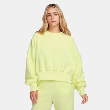  Nike Sportswear Plush Crop Crew Kadın Yeşil Sweatshirt